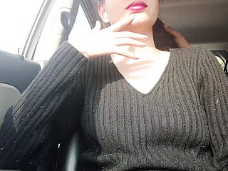 자동차 야외에서 친구를위한 강아지 스타일 주무르기 - 위험한 섹스, hornycouple149