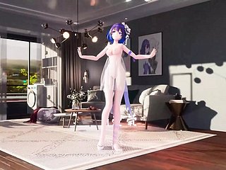 Link up Cutie Blinking + stopniowe rozbieranie się (3D HENTAI)